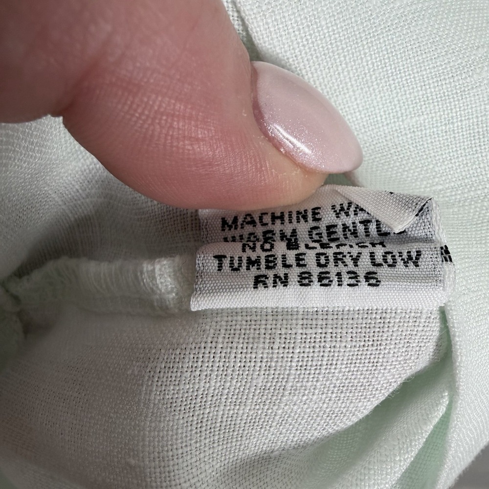 Bryn Walker Linen Top Sz S Pale Green Boat Neck Oversized Boxy Short Sleeve - Picture 8 of 10